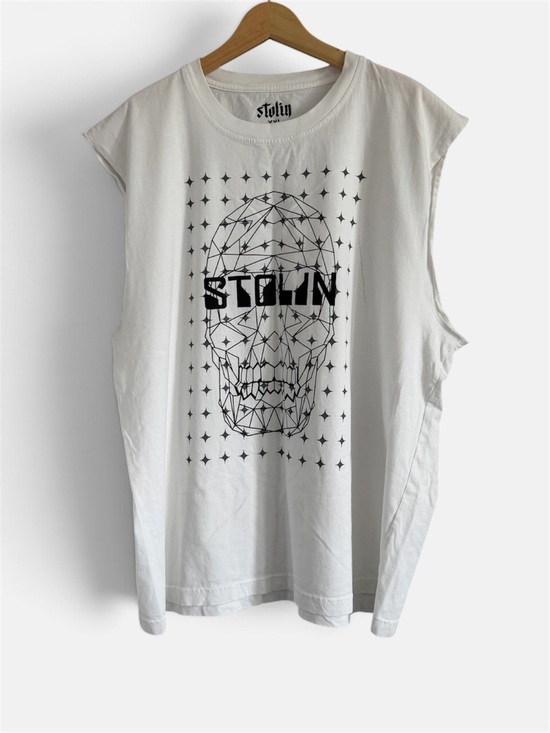 Stolin Other - Stoln White Graphic Skull Muscle Tee